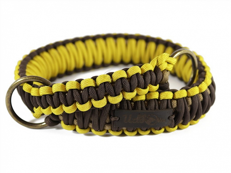 Stahovací obojek paracord KLASIK CHOCO žlutý