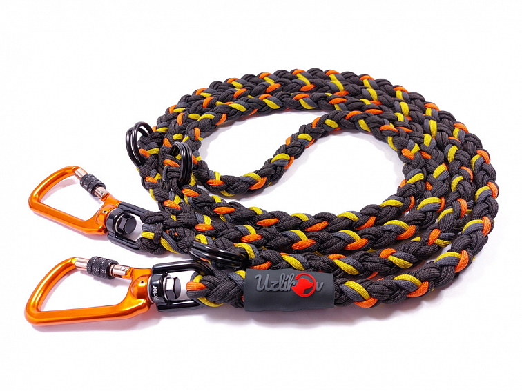Vodítko paracord 220 cm přepínací HARVEY BLACK žluté