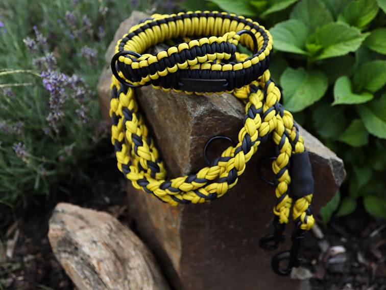Vodítko paracord 220 cm přepínací KLASIK COLOR žluté