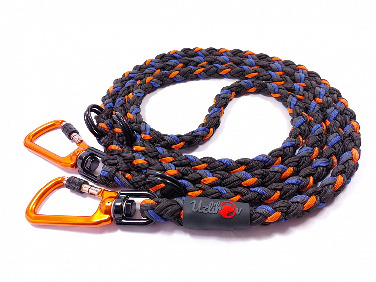 Vodítko paracord 220 cm přepínací HARVEY BLACK modré