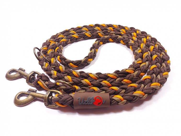 Vodítko paracord 220 cm přepínací KLASIK CHOCO oranžové