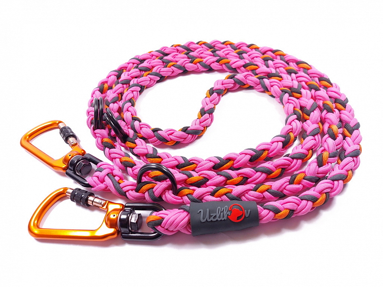 Vodítko paracord 220 cm přepínací HARVEY COLOR růžové