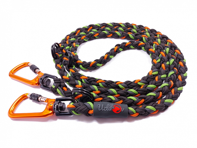 Vodítko paracord 220 cm přepínací HARVEY BLACK zelené