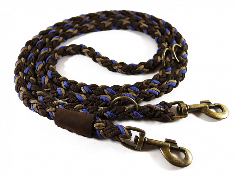 Vodítko paracord 220 cm přepínací KLASIK CHOCO modré