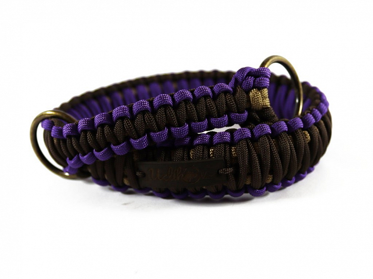 Stahovací obojek paracord KLASIK CHOCO fialový