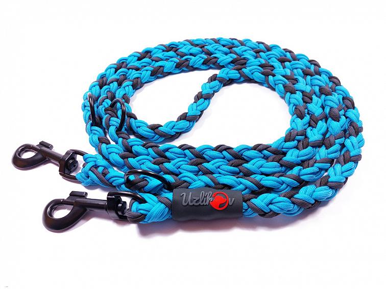 Vodítko paracord 220 cm přepínací KLASIK NEON COLOR modré