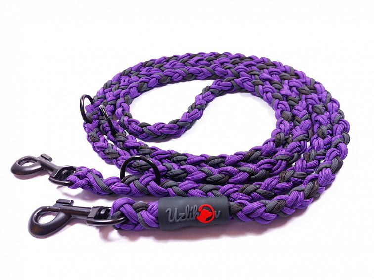 Vodítko paracord 220 cm přepínací KLASIK COLOR fialové