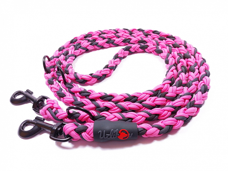 Vodítko paracord 220 cm přepínací KLASIK COLOR růžové