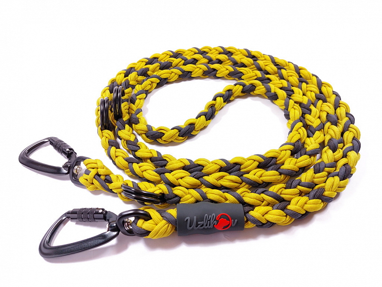 Vodítko paracord 220 cm přepínací TWIST COLOR žluté