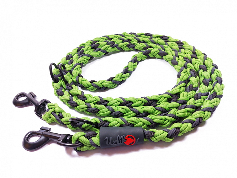 Vodítko paracord 220 cm přepínací KLASIK COLOR zelené
