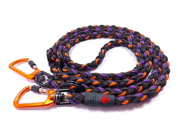 Vodítko paracord 220 cm přepínací HARVEY BLACK fialové