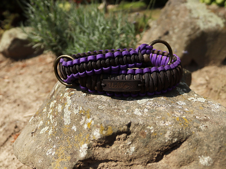 Stahovací obojek paracord KLASIK CHOCO fialový