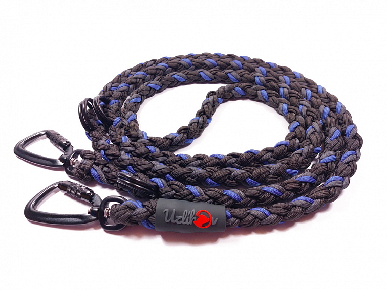 Vodítko paracord 220 cm přepínací TWIST BLACK modré
