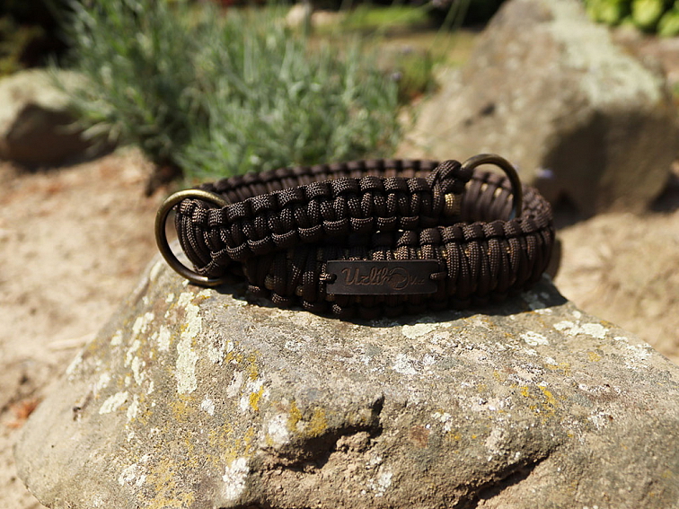 Stahovací obojek paracord KLASIK CHOCO čokoládový