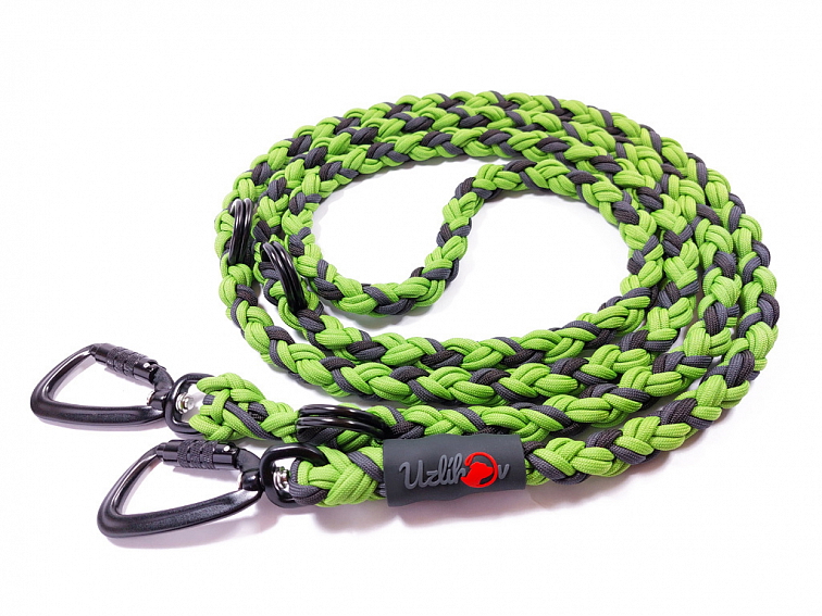 Vodítko paracord 220 cm přepínací TWIST COLOR zelené