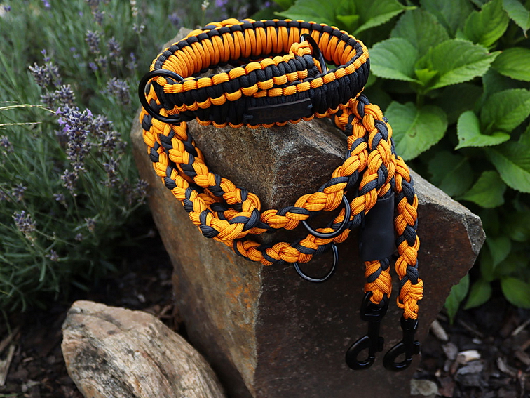 Vodítko paracord 220 cm přepínací KLASIK COLOR oranžové