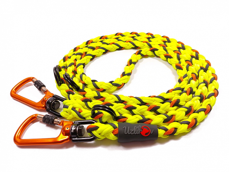 Vodítko paracord 220 cm přepínací HARVEY NEON COLOR žluté