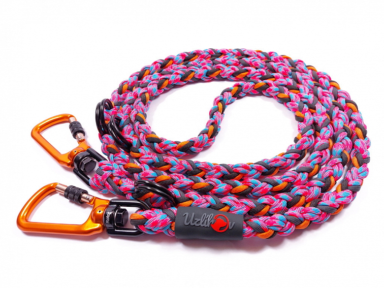Vodítko paracord 220 cm přepínací HARVEY NEON COLOR modrorůžové