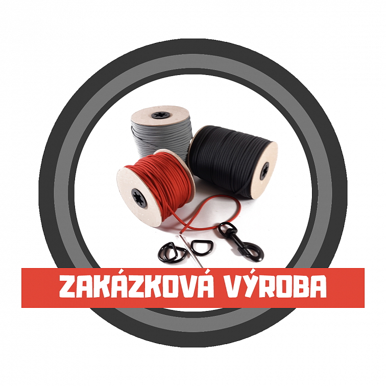Stahovací obojek paracord KLASIK BROWN žlutý