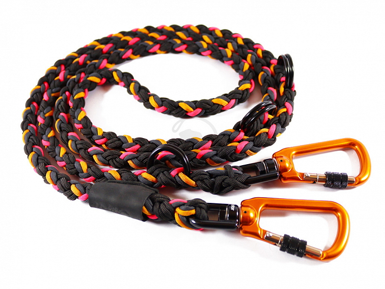 VÝPRODEJ Vodítko paracord 220 cm přepínací HARVEY NEON BLACK růžové