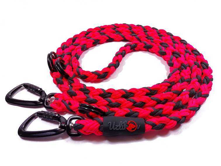 Vodítko paracord 220 cm přepínací TWIST NEON COLOR růžové