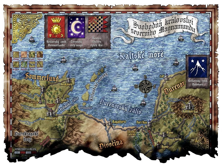 Mapa Severního Magnamundu - Svobodná království