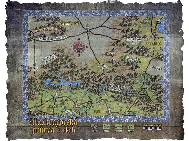Mapa Maakengorské průrvy a okolí