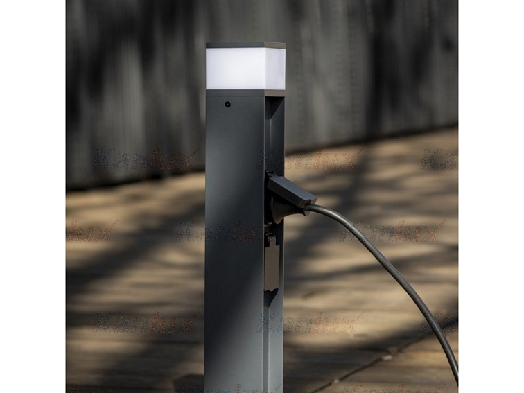 DASTEN-Z 50cm černý Zahradní sloupek se zásuvkou pro žárovku G9 230V