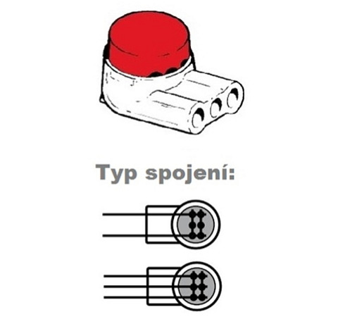 3M konektor zářezový gelový 3 žíly červená SCOTCHLOK