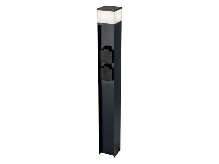 DASTEN-Z 50cm černý Zahradní sloupek se zásuvkou pro žárovku G9 230V