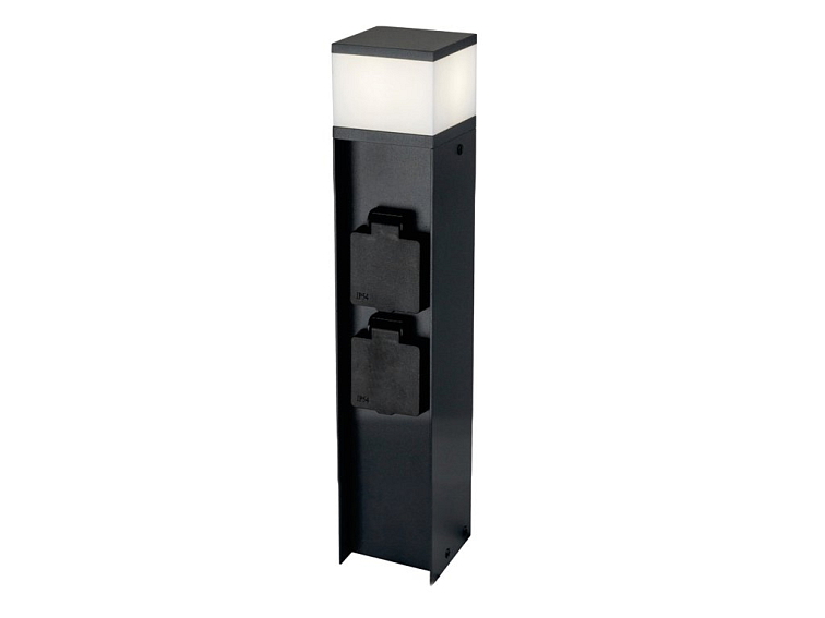 DASTEN-Z 30cm černý Zahradní sloupek se zásuvkou pro žárovku G9 230V