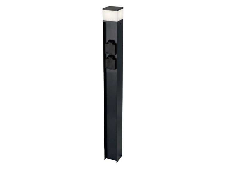 DASTEN-Z 80cm černý Zahradní sloupek se zásuvkou pro žárovku G9 230V