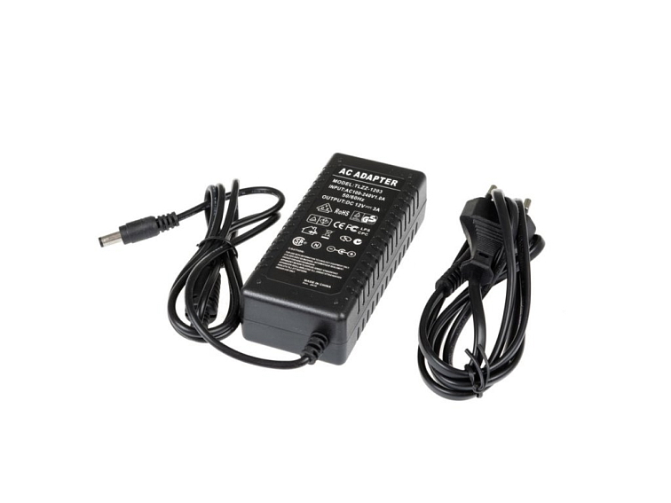 Zásuvkový zdroj 12V 36W pro zapojení LED osvětlení - trafo s DC/3A konektorem 05306