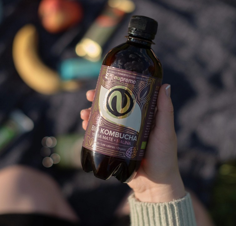 Kombucha Yerba Maté malina 400 ml BIO NUPREME
