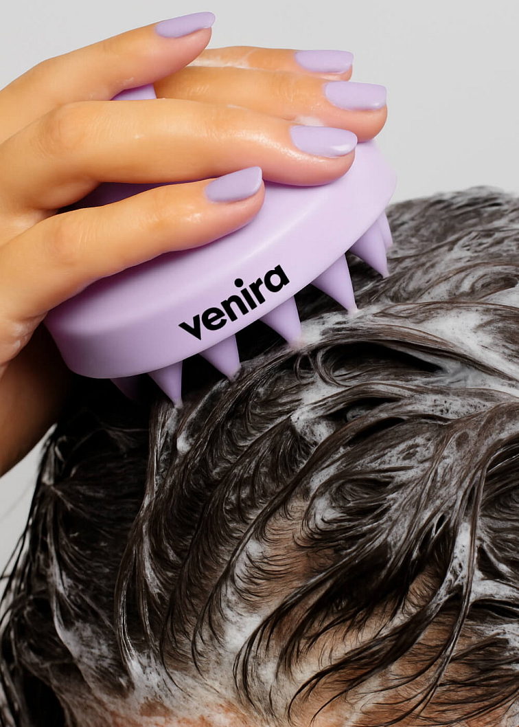 VENIRA stimulujúca masážna kefa pre vlasovú pokožku