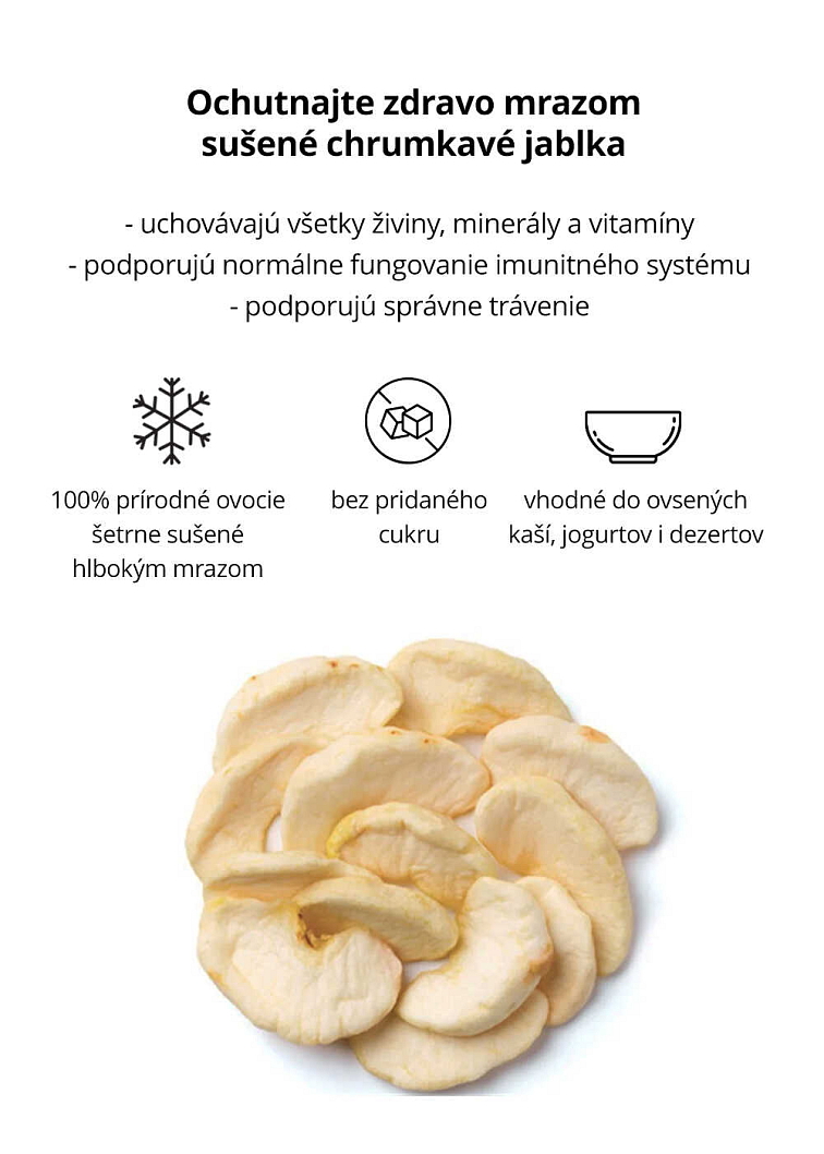 VENIRA lyofilizované jablka - plátky