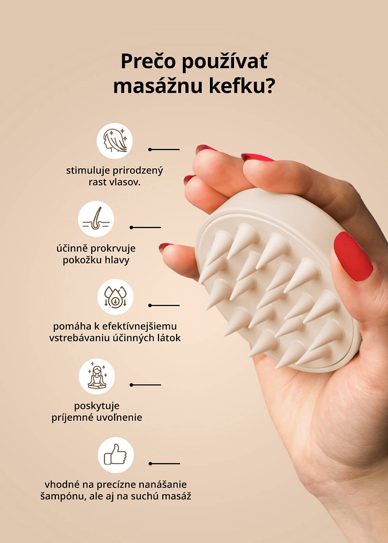VENIRA stimulačná masážna kefa na pokožku hlavy