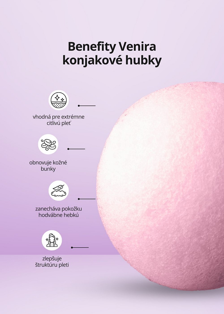 VENIRA konjaková hubka pre citlivú pleť