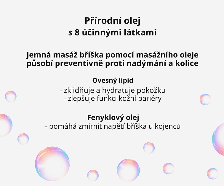 Detský olej na masáž bruška