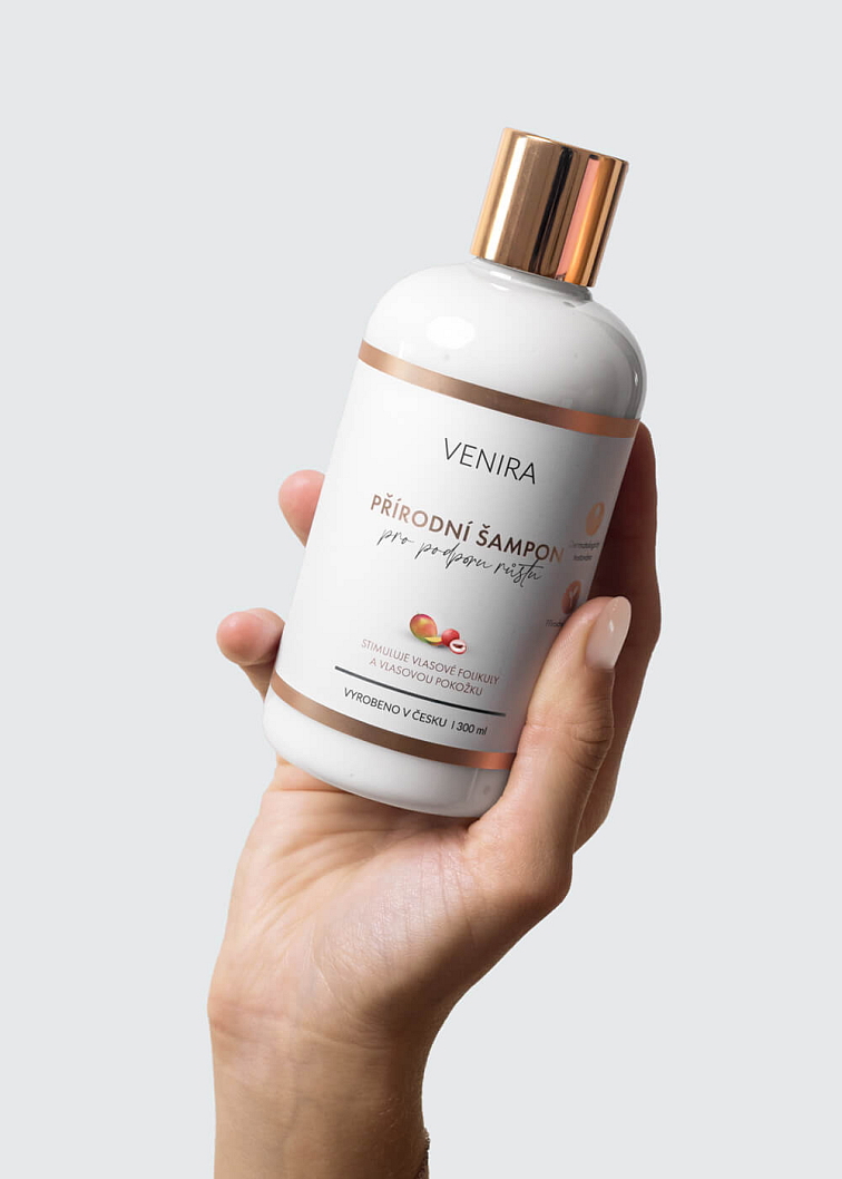 VENIRA prírodný šampón pre podporu rastu vlasov - mango, liči
