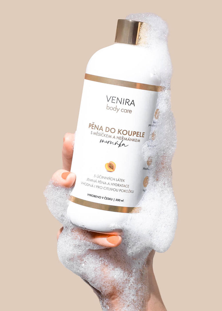 VENIRA pena do kúpeľa s nechtíkom a harmančekom