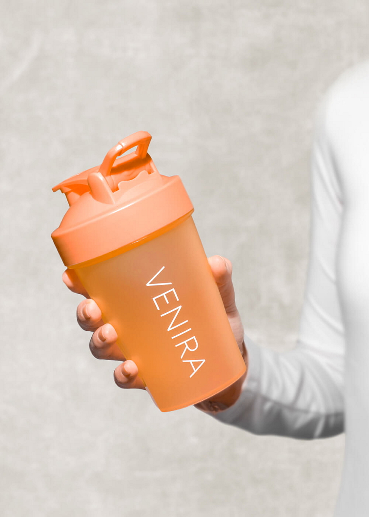 VENIRA shaker PRO s pútkom, oranžový