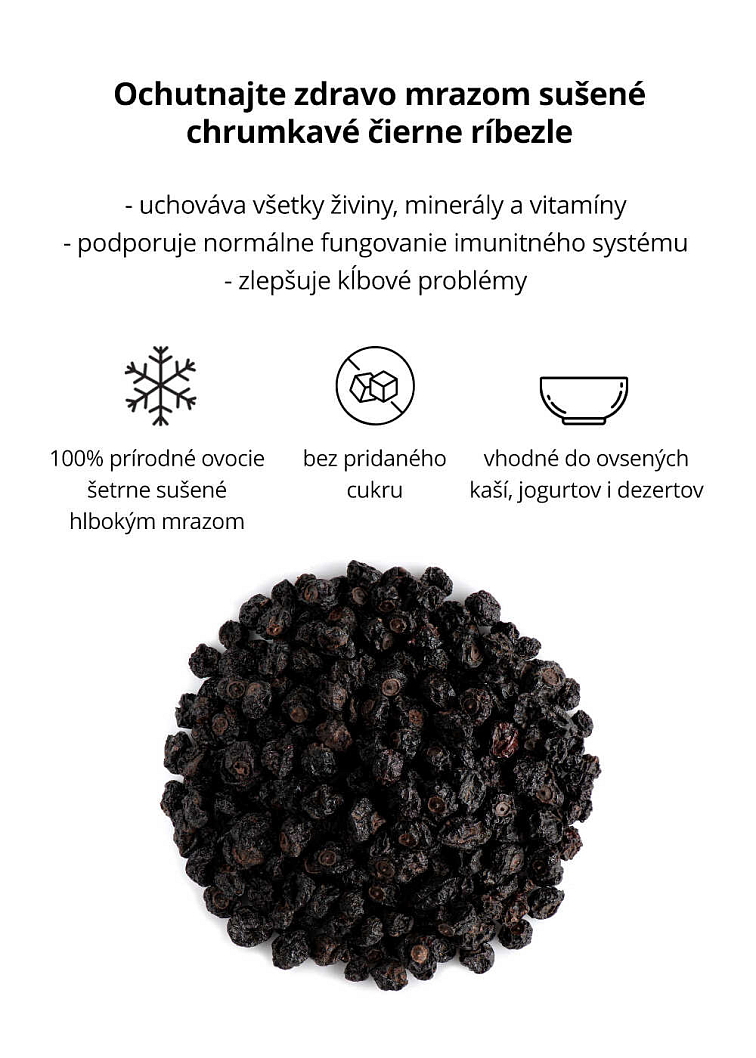 VENIRA lyofilizované čierne ríbezle