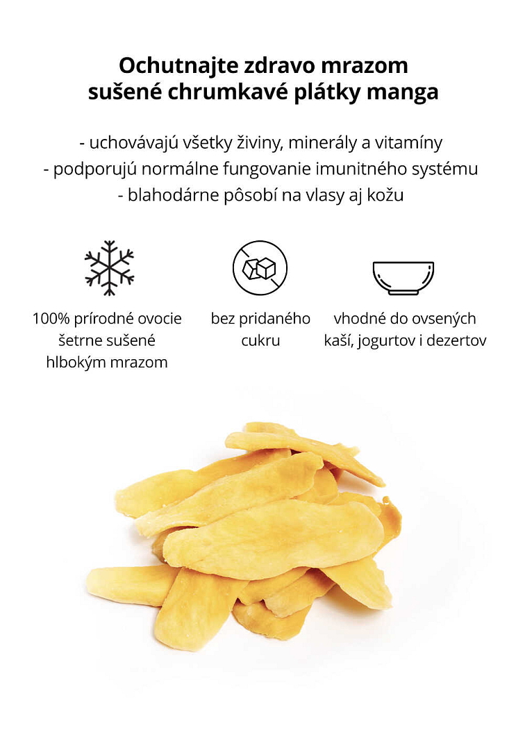 VENIRA lyofilizované mango - plátky