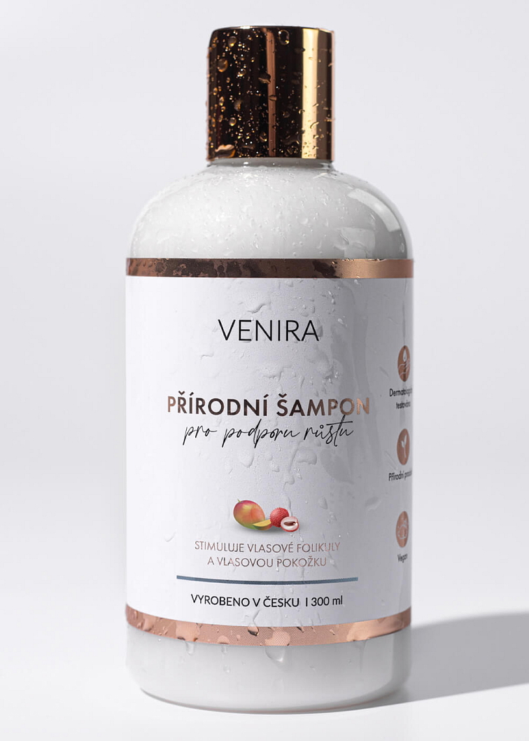 VENIRA prírodný šampón pre podporu rastu vlasov - mango, liči