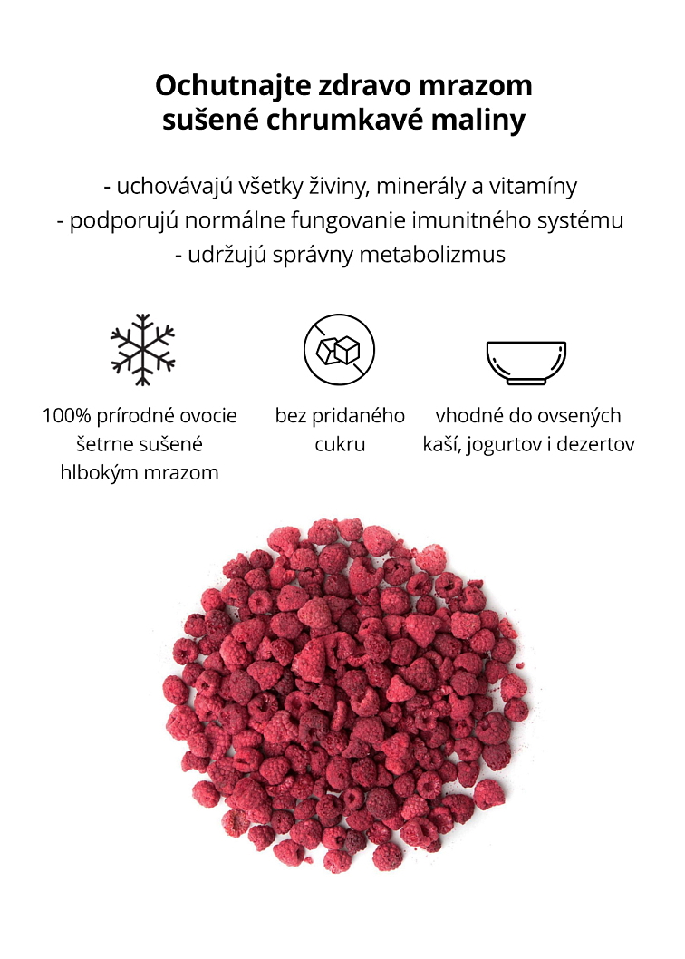 VENIRA lyofilizované maliny