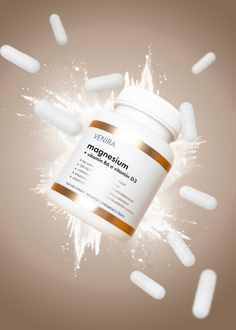 VENIRA magnézium bisglycinát s vitamínom B6 a vitamínom D