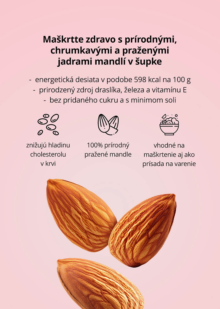 VENIRA mandle natural pražené