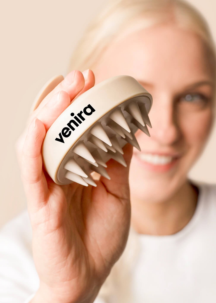 VENIRA stimulačná masážna kefa na pokožku hlavy