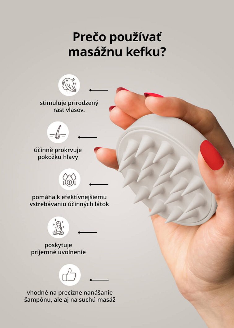 VENIRA stimulujúca masážna kefa pre vlasovú pokožku